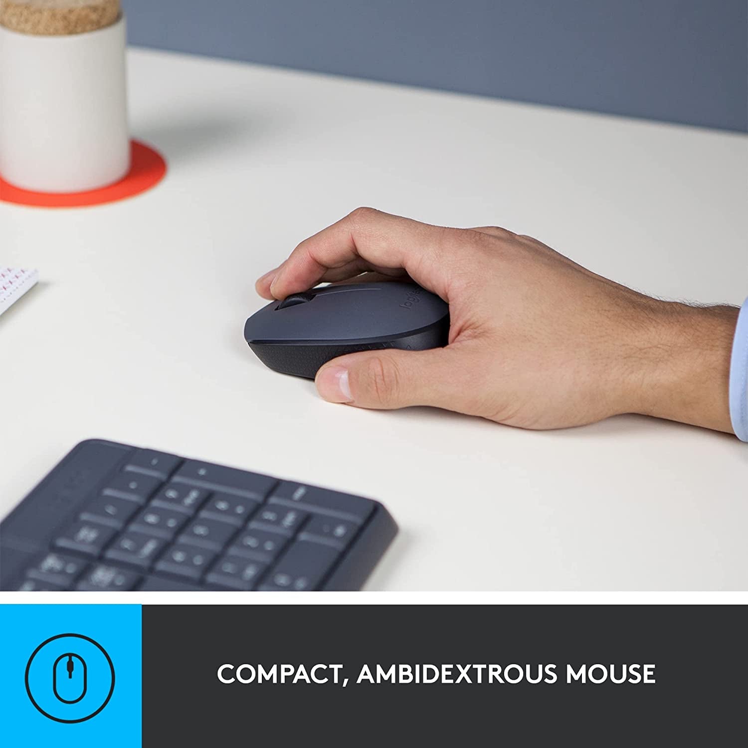 MK235 Wireless Keyboard and Mouse Combo for Windows, USB Receiver, 15 FN Keys, Long Battery Life, Compatible with PC, Laptop