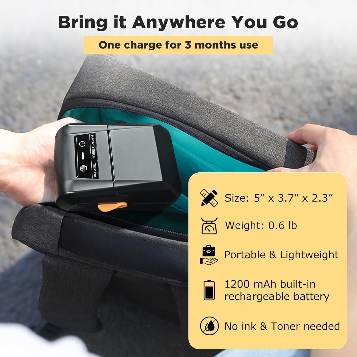 T50M Pro Bluetooth Label Maker Machine with Tape, Wide Waterproof Label, Versatile App with 40 Fonts and 450+ Icons, Inkless Labeler for Home, Kitchen, School, Office Organization, Black