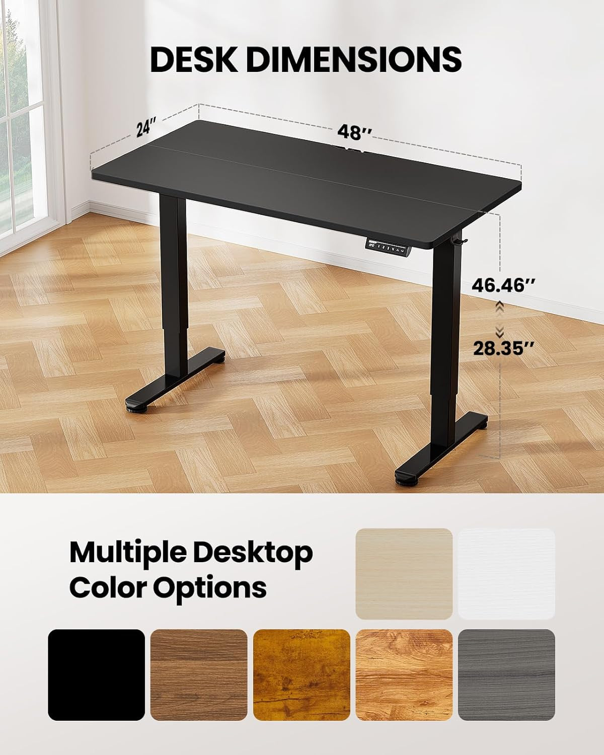 48x24" Adjustable Height Standing Desk