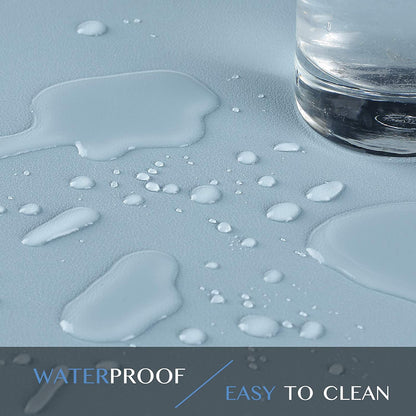 Large Office Leather Desk Mat, Mouse and Keyboard Pad, Computer and Laptop Mat, Desktop Protector and Cover, Writing Pad and Blotter (31.5"X15.7", Light Blue)