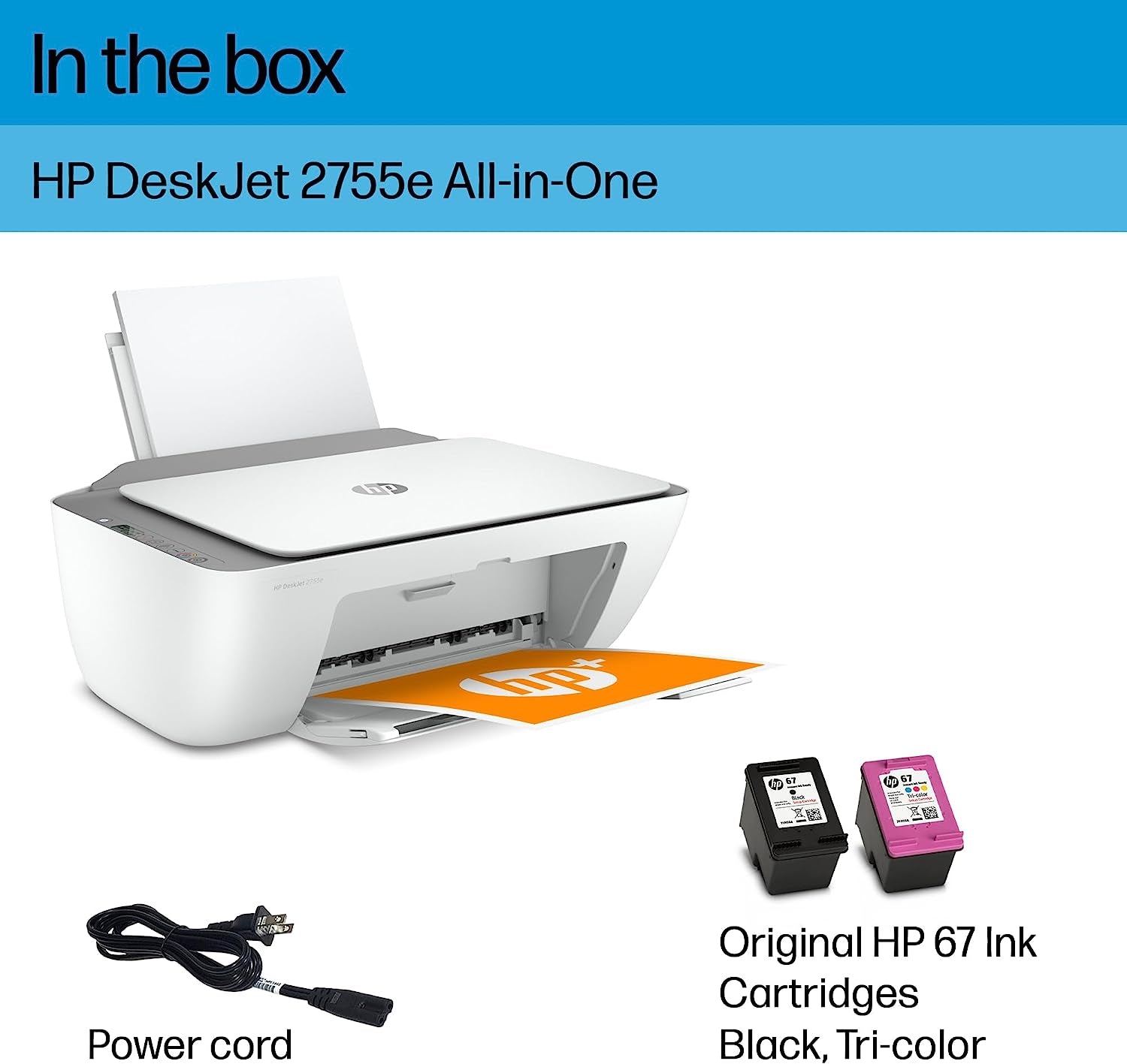 Deskjet 2755E Wireless Color Inkjet-Printer, Print, Scan, Copy, Easy Setup, Mobile Printing, Best-For Home, 6 Months of Instant Ink Included, White (Packaging May Vary) 6 Months of Ink with +