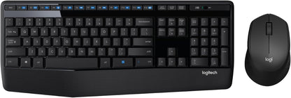 MK345 Wireless Combo Full-Sized Keyboard with Palm Rest and Comfortable Right-Handed Mouse, 2.4 Ghz Wireless USB Receiver, Compatible with PC, Laptop,Black
