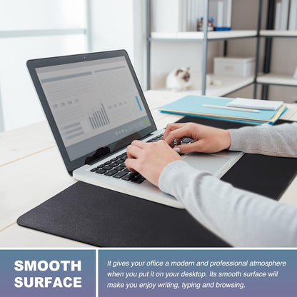 Non-Slip Desk Mat, Leather & Suede, Desk Pad, 31.5"X15.7", Black