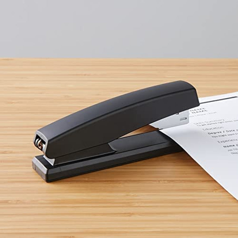 Stapler with 1000 Staples, Office Stapler, 25 Sheet Capacity, Non-Slip, Black