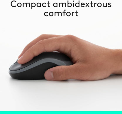 MK270 Wireless Keyboard and Mouse Combo for Windows, 2.4 Ghz Wireless, Compact Mouse, 8 Multimedia and Shortcut Keys, for PC, Laptop - Black