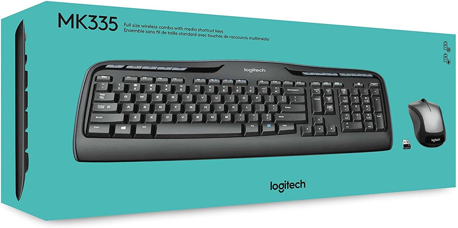 MK335 Wireless Keyboard and Mouse Combo - Black/Silver