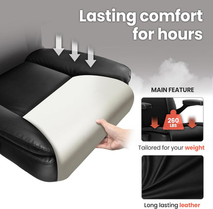 Office Chair Adjustable Desk Chair Mid Back Executive Comfortable PU Leather Ergonomic Gaming Back Support Home Computer with Flip-Up Armrest Swivel Wheels (Jet Black)