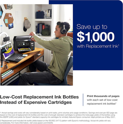 Ecotank ET-2800 Wireless Color All-In-One Cartridge-Free Supertank Printer with Scan and Copy Â€“ the Ideal Basic Home Printer - Black, Medium