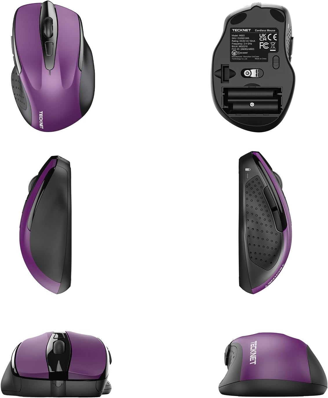 Wireless Mouse, 2.4G Ergonomic Optical Mouse, Computer Mouse for Laptop, PC, Computer, Chromebook, Notebook, 6 Buttons, 24 Months Battery Life, 2600 DPI, 5 Adjustment Levels