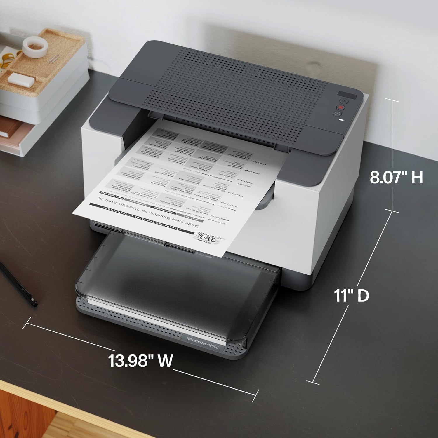 Laserjet M209D Laser Printer, Black and White, Automatic Duplex, USB Only (Cable Included), Best for Home Office (8J9L0F)