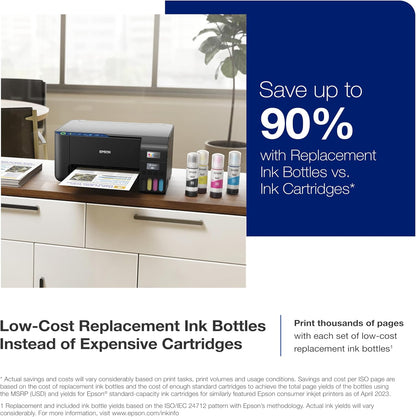 Ecotank ET-2400 Wireless Color All-In-One Cartridge-Free Supertank Printer with Scan and Copy – Easy, Everyday Home Printing, Black