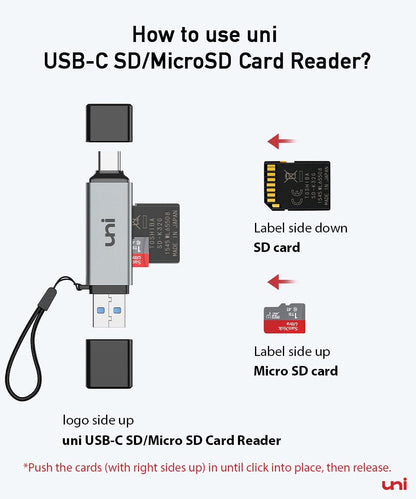 SD Card Reader, High-Speed USB C to Micro SD Card Adapter USB 3.0 Dual Slots, Memory Card Reader for Sd/Micro SD/SDHC/SDXC/MMC, Compatible with Macbook Pro/Air, Chromebook, Android Galaxy