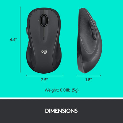 M510 Wireless Computer Mouse for PC with USB Unifying Receiver - Graphite