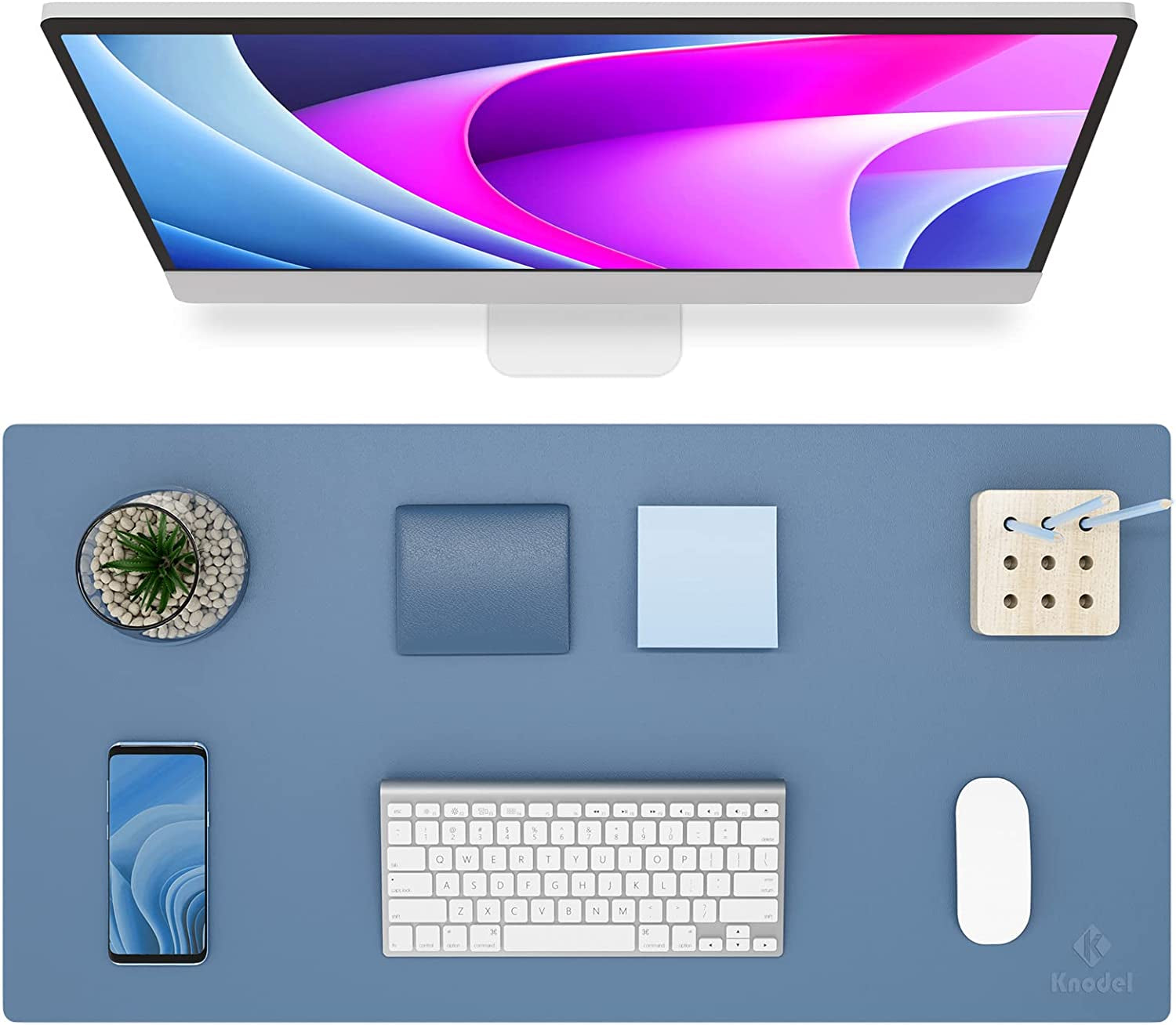 Non-Slip Desk Mat, Desk Pad, Desk Blotter, Desktop Mat for Desk, Large Desk Protector Mat, Office Computer and Laptop Mat for Desk, Writing Mat (31.5"X15.7", Blue)