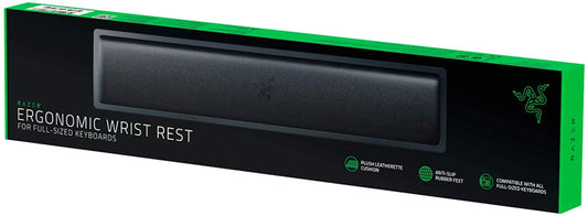 Ergonomic Wrist Rest for Full-Sized Keyboards: Anti-Slip Rubber Base - Angled Incline - Classic Black