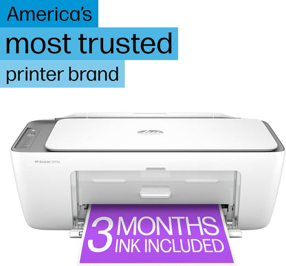 Deskjet 2855E Wireless All-In-One Color Inkjet Printer, Scanner, Copier, Best-For-Home, 3 Months of Instant Ink Included (588S5A)