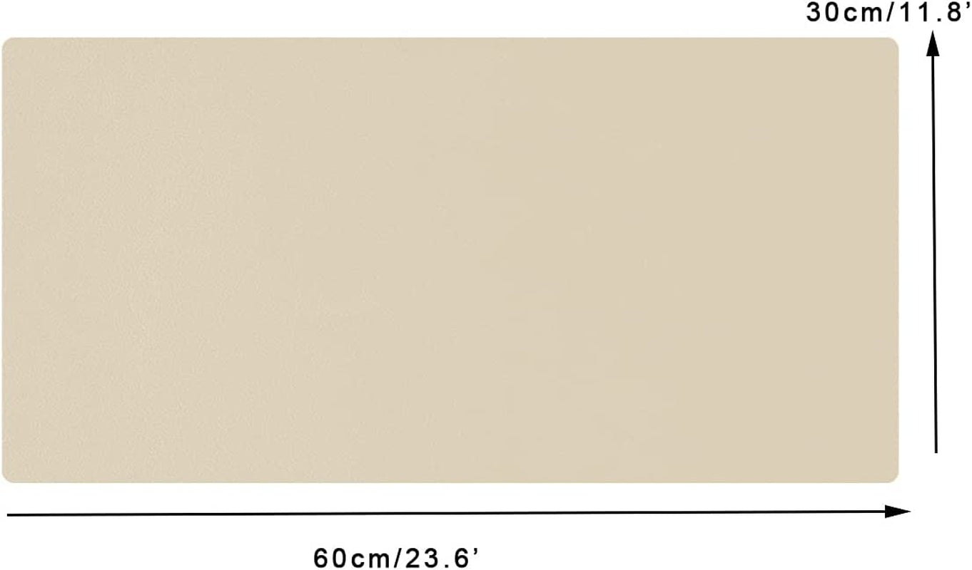 Desk Pad Office Desktop Protecter, PU Leather Desk Mat Blotters Organizer with Comfortable Writing Surface (23.6" X 11.8", Beige)