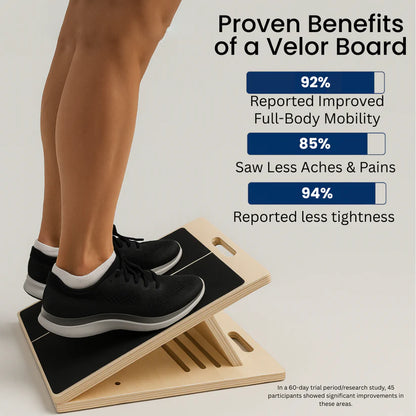 MobilEase™ 2-in-1 Balance + Portable Wooden Slant Board + Free 2 Pack Knee Braces for Pain Relief