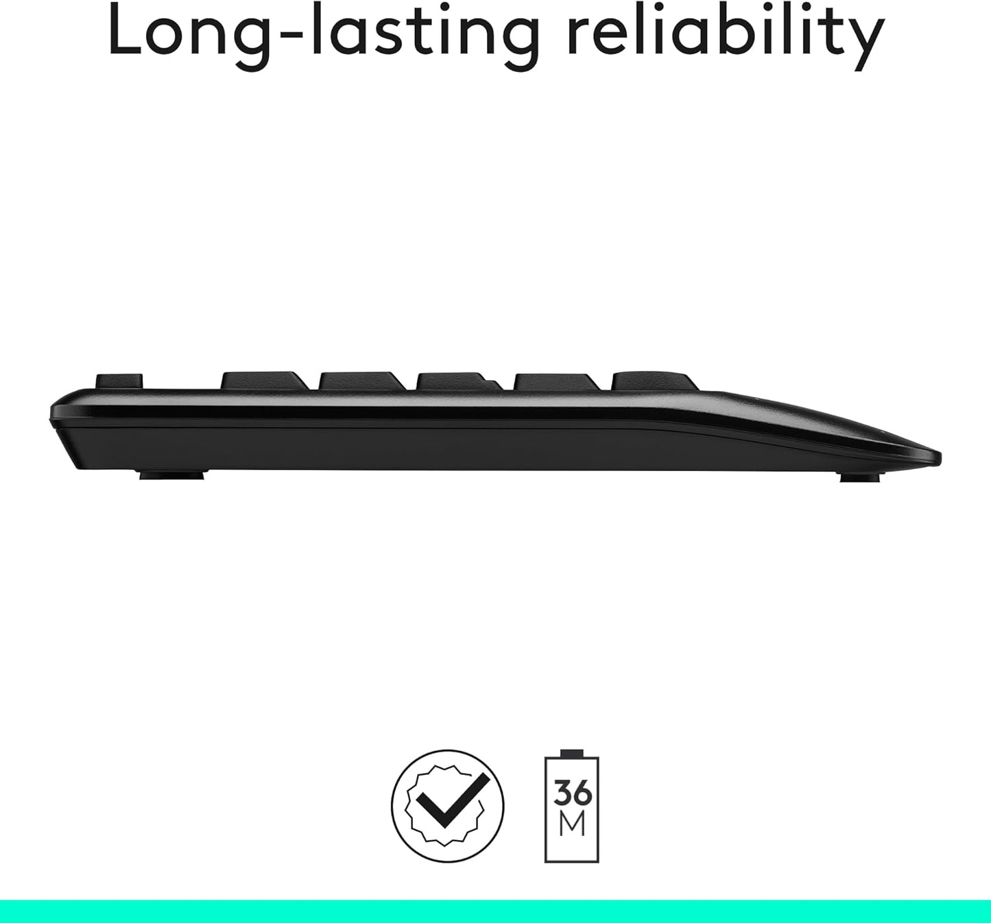 MK345 Wireless Combo Full-Sized Keyboard with Palm Rest and Comfortable Right-Handed Mouse, 2.4 Ghz Wireless USB Receiver, Compatible with PC, Laptop,Black