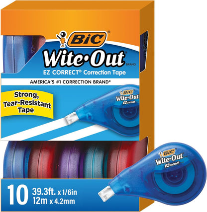 (R) Wite-Out(R) Correction Tape, 471 3/5In., Pack of 10, WOTAP10