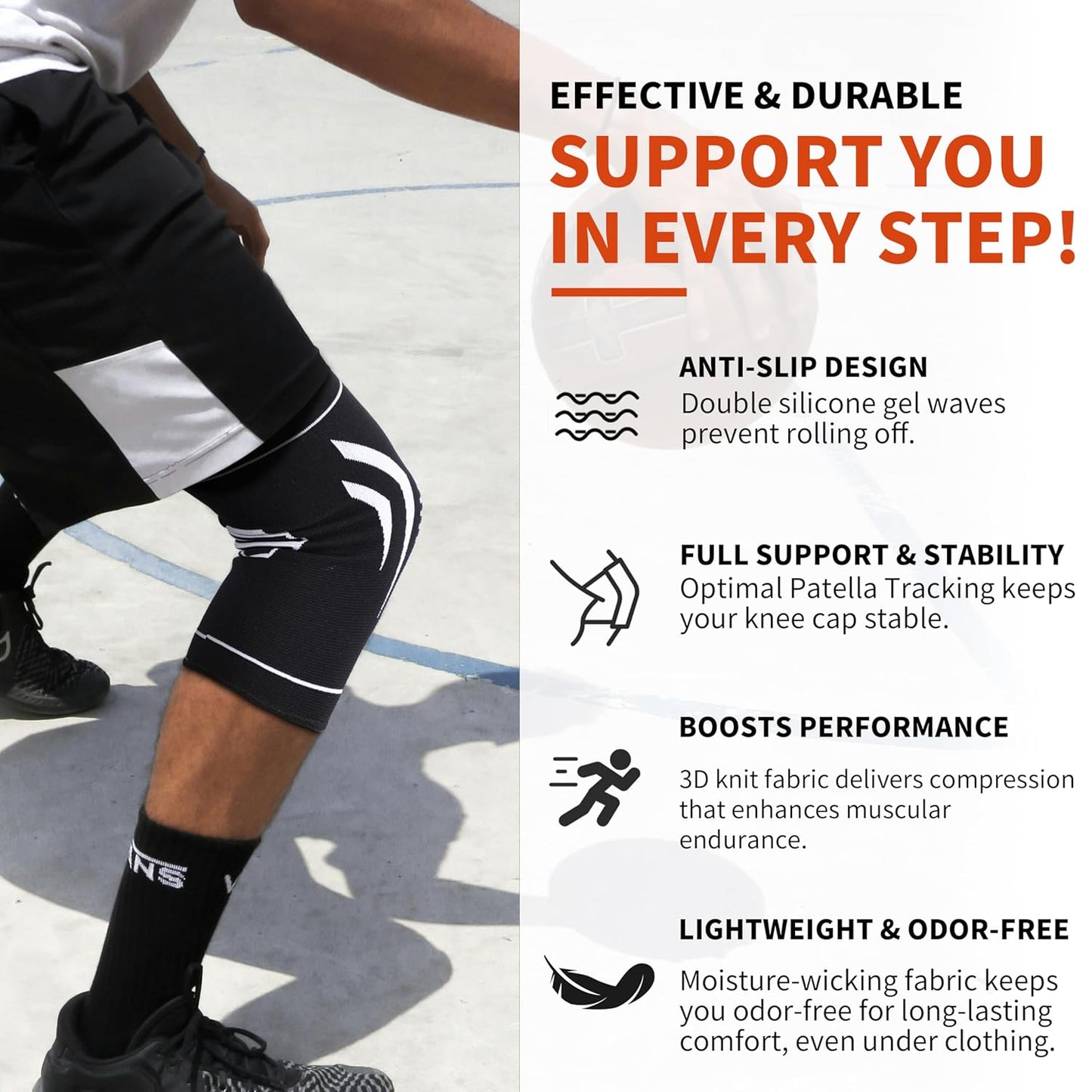 Knee Braces for Pain Relief, 2 Pack Thin Compression Sleeves for Meniscus Tears, Arthritis, ACL Support, Joint Recovery, Women Men, Teenagers Ideal for Workouts and Running