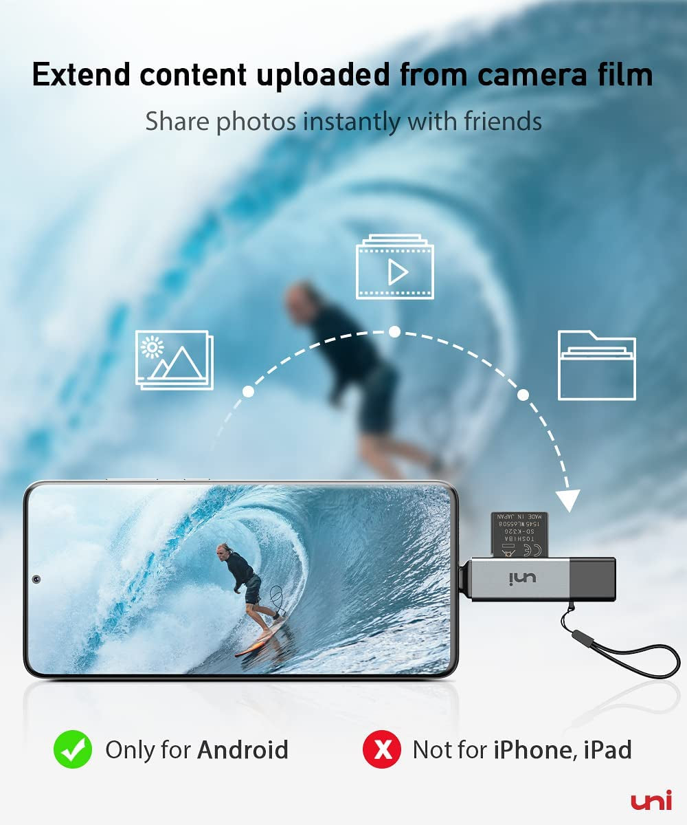 SD Card Reader, High-Speed USB C to Micro SD Card Adapter USB 3.0 Dual Slots, Memory Card Reader for Sd/Micro SD/SDHC/SDXC/MMC, Compatible with Macbook Pro/Air, Chromebook, Android Galaxy