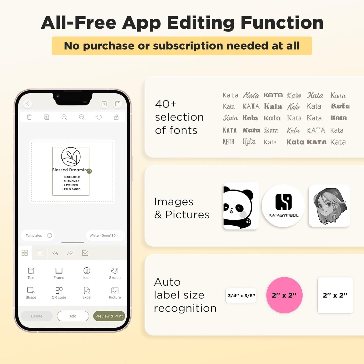 T50M Pro Bluetooth Label Maker Machine with Tape, Wide Waterproof Label, Versatile App with 40 Fonts and 450+ Icons, Inkless Labeler for Home, Kitchen, School, Office Organization, Black