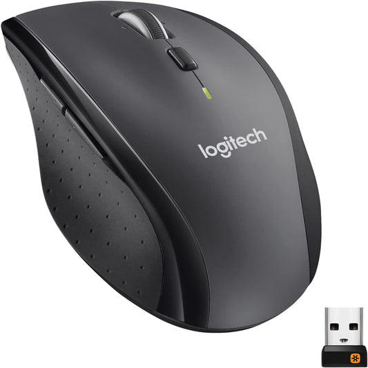 M705 Marathon Wireless Mouse, 2.4 Ghz USB Unifying Receiver, 1000 DPI, 5-Programmable Buttons, 3-Year Battery, Compatible with PC, Mac, Laptop, Chromebook - Black