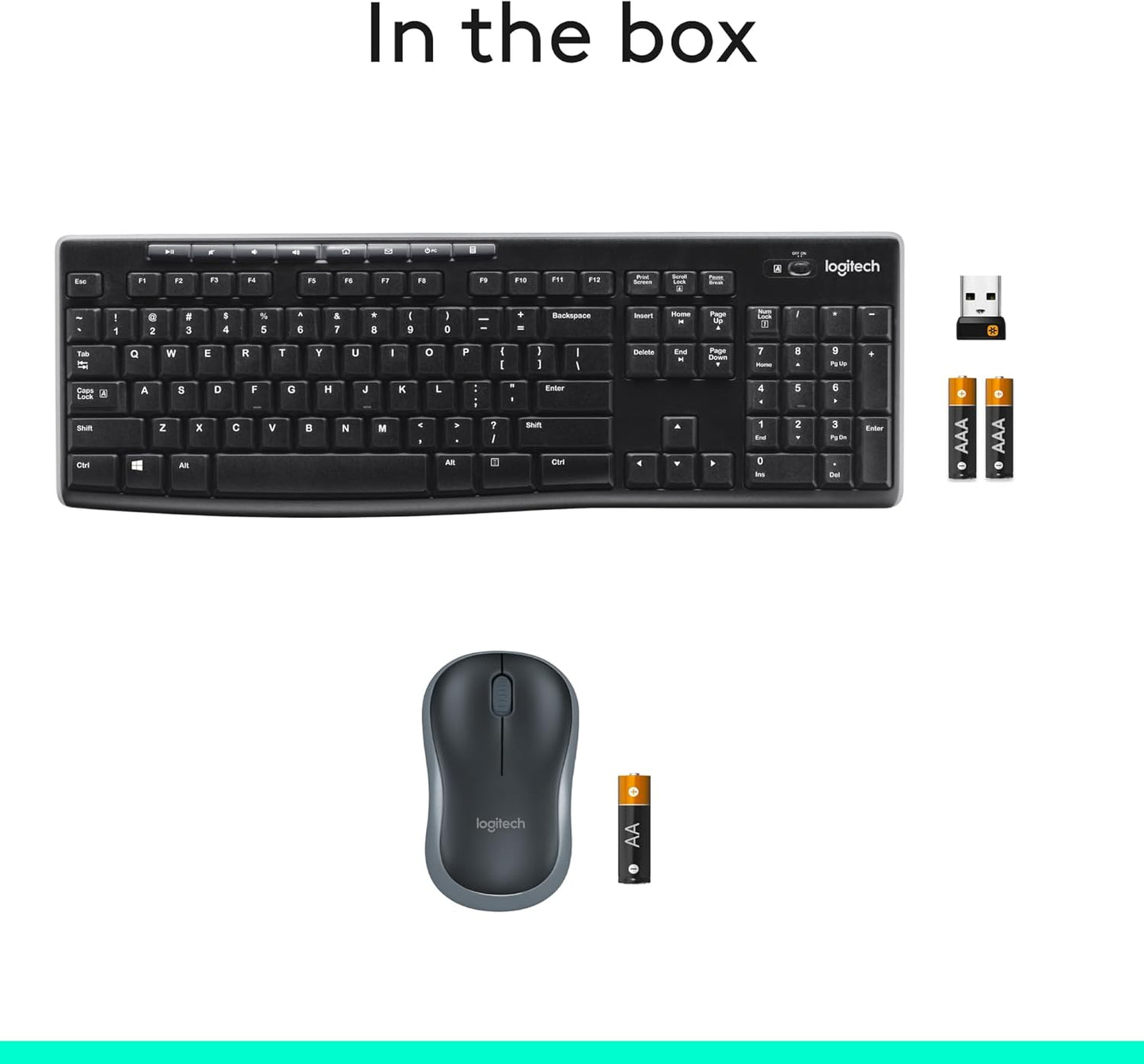 MK270 Wireless Keyboard and Mouse Combo for Windows, 2.4 Ghz Wireless, Compact Mouse, 8 Multimedia and Shortcut Keys, for PC, Laptop - Black