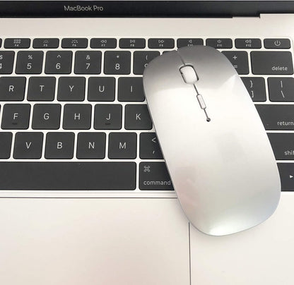 Bluetooth Wireless Mouse for Laptop Mac Macbook Ipad Macbook Air Macbook Pro Pc Desktop Computer Windows Chromebook Notebook (Silver)