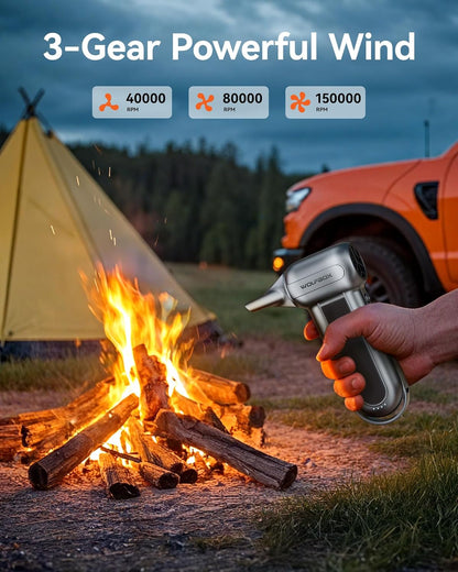 MF100 Electric Air Duster-150000Rpm Super Power Cordless Air Duster, Rechargeable Brushless Motor Durable Blower, 3-Gear Adjustable Dust Blower for Computer, Keyboard, Outdoor, House and Car