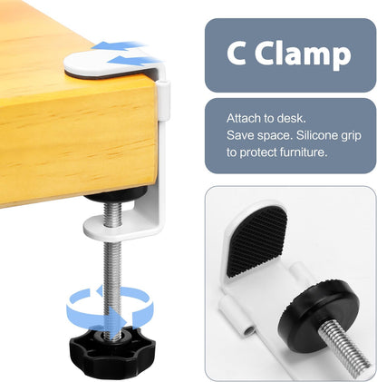 Desk Organizer with Clip, Cup, Pencil, Phone Holders & Beverage Storage for Office, School, Home