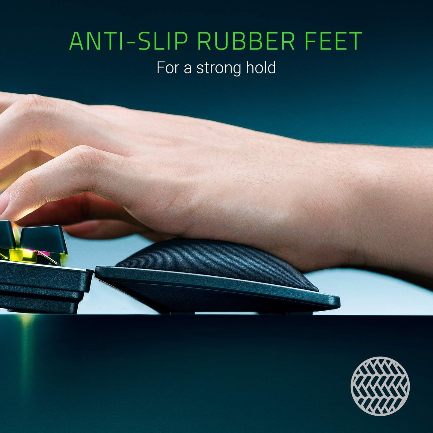 Ergonomic Wrist Rest for Full-Sized Keyboards: Anti-Slip Rubber Base - Angled Incline - Classic Black