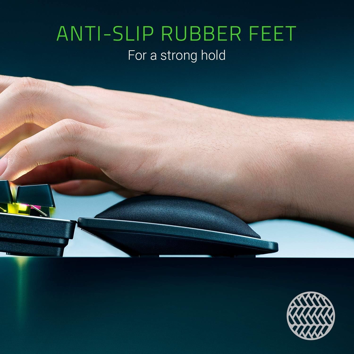 Ergonomic Wrist Rest for Full-Sized Keyboards: Anti-Slip Rubber Base - Angled Incline - Classic Black