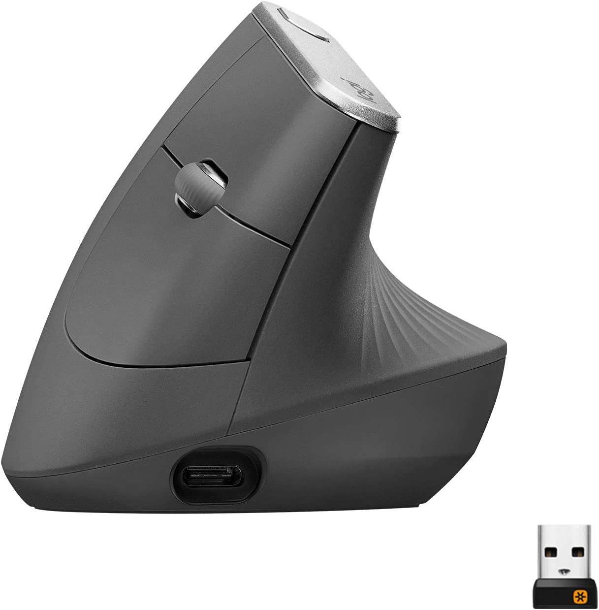 MX Vertical Wireless Mouse – Ergonomic Design Reduces Muscle Strain, Move Content between 3 Windows and Apple Computers, Rechargeable, Graphite